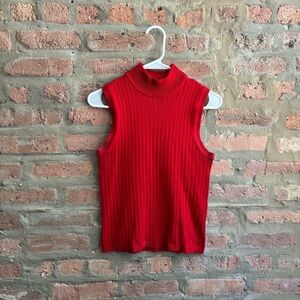 White Stag Red Sleeveless Ribbed Tank Top